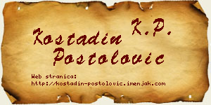 Kostadin Postolović vizit kartica